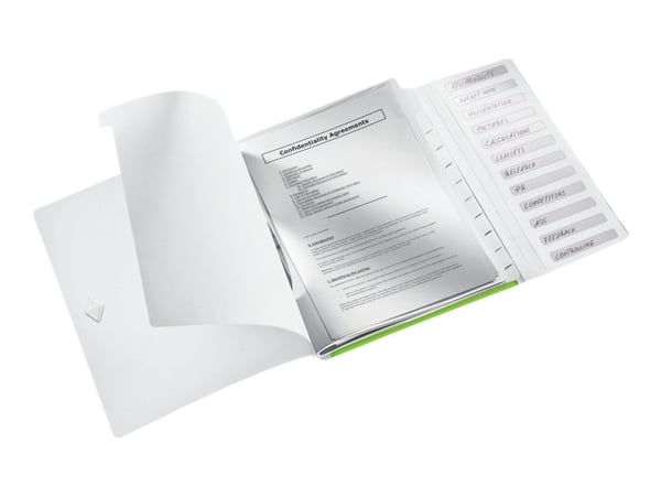 Leitz WOW - Klassifikasjonsmappe - 12 rom - 12 deler - bokryggbredde: 17 mm - for A4 (210 x 297 mm) - kapasitet: 200 ark - med fliker - grønn