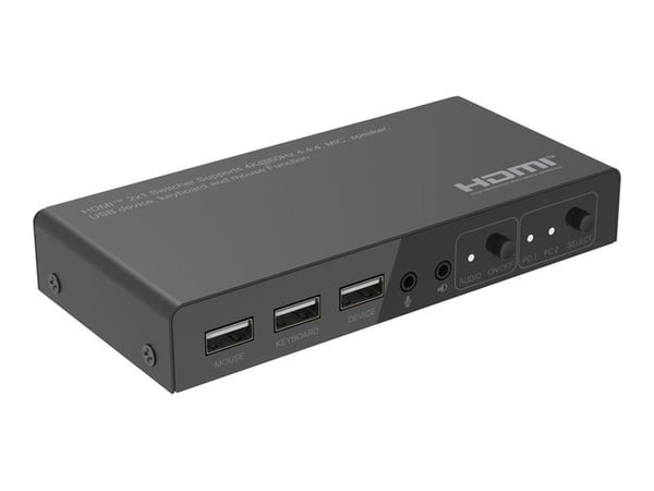 MicroConnect - KVM / video / lydbryter - 2 x KVM / video / lyd - 1 lokalbruker - stasjonær