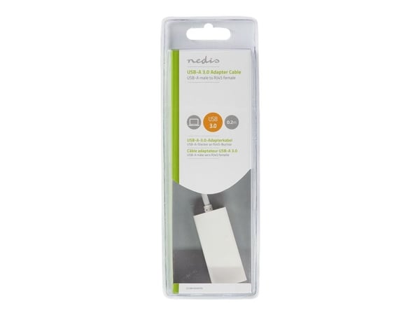 Nedis - Nettverksadapter - USB 3.0 - Gigabit Ethernet x 1 - hvit