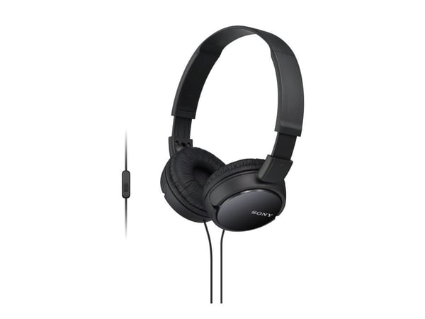 Sony MDR-ZX110AP - Hörlurar med mikrofon - fullstorlek - kabelansluten - 3,5 mm kontakt - svart