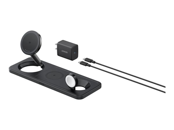 MagGo 15W 3-in-1 vaakasuora magneettiasema musta