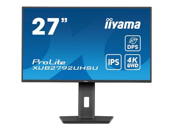 iiyama ProLite XUB2792UHSU-B6 - LED-skjerm - 27" - 3840 x 2160 4K @ 60 Hz - IPS - 350 cd/m² - 1300:1 - 4 ms - HDMI, DisplayPort, USB-C - høyttalere...
