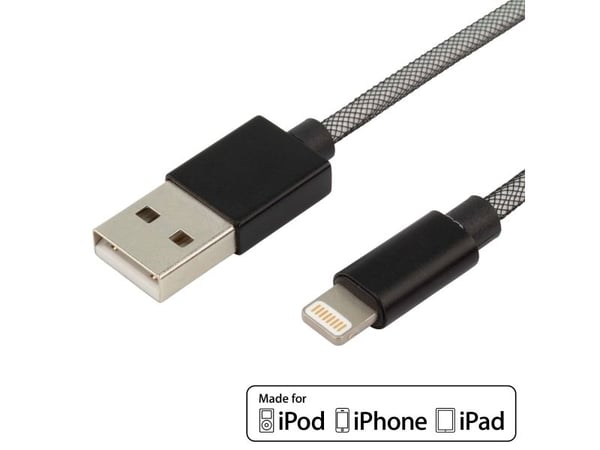 Ansmann 1700-0045, 1 m, Lightning, USB A, Grå, 23 g, 1 stykker