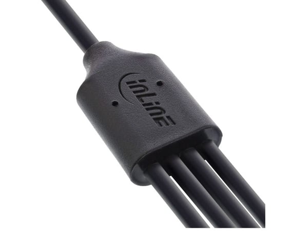 InLine 35146, 0,5 m, USB A, 4 x USB-C, USB 2.0, Svart