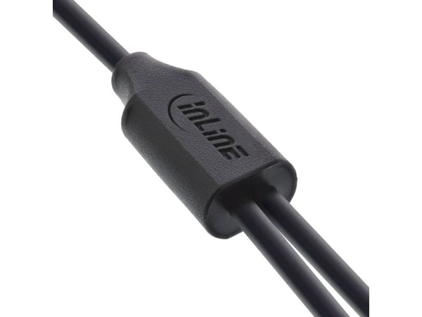 InLine 35126, 0,5 m, USB A, 2 x USB C, USB 2.0, Svart