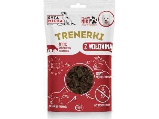 Syta Micha Trenerki z wołowiną – przysmak dla psa - 80g