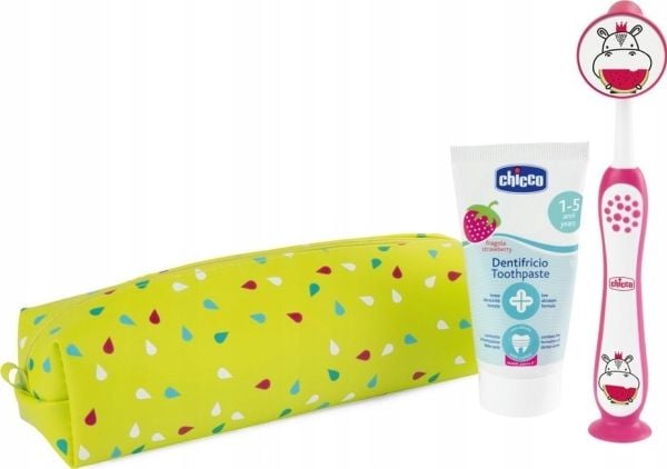Chicco 175765 set: pasta + tandborste + fodral HIPPO 3-6L