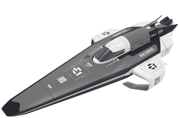 E1 RaceBird Lite RC Hydrofoil Fjernstyret Båd 2.4GHz RTR, Hvid