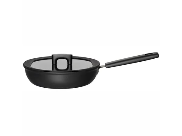 Fiskars Hard Face - Traktörpanna med lock - 26 cm - 2.8 L - nonstick-beläggning - matt svart