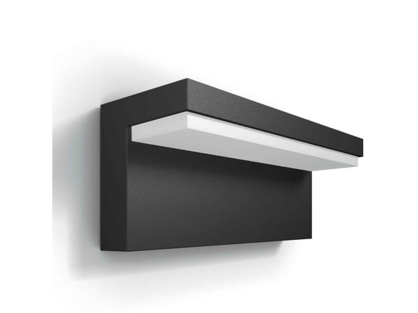Philips myGarden Bustan - Vegglampe - LED x 2 - total: 9 W (ekvivalent 80 W) - klasse F - varmt hvitt lys - 2700 K - L-type - antrasittgrå