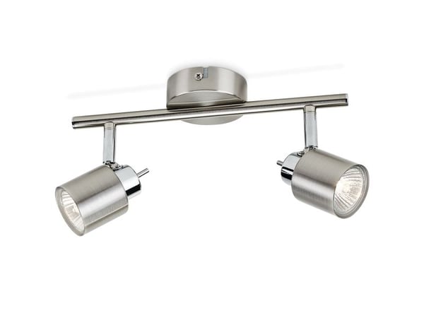 Philips Essentials Meranti-spotlys til tak/vegg, 2 stk., Overflateegnet, GU10, 2 ampuller, LED, 220-240 V, Kromfarget
