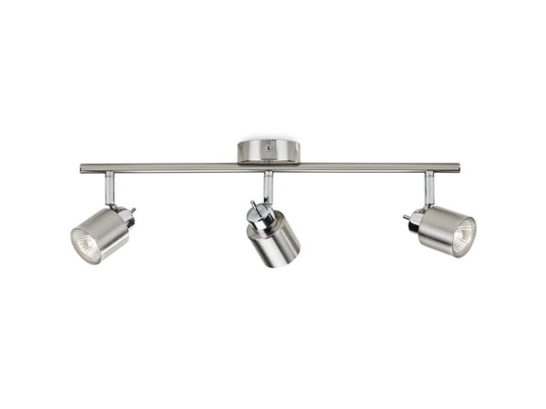 Philips Essentials Meranti-spotlys til tak/vegg, 3 stk., Overflateegnet, GU10, 3 ampuller, LED, 220-240 V, Kromfarget
