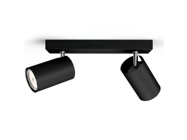 Philips myLiving Kosipo tak-/väggspotlight 2 x, Utanpåliggande spotlight, GU10, 2 lampor, LED, 220-240 V, Svart