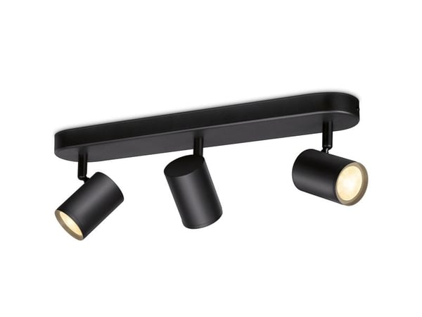 WiZ IMAGEO 3x justerbar spotlight, Smart takbelysning, Wi-Fi/Bluetooth, Svart, Wi-Fi 4 (802.11n), 802.11b, 802.11g, LED, Metall