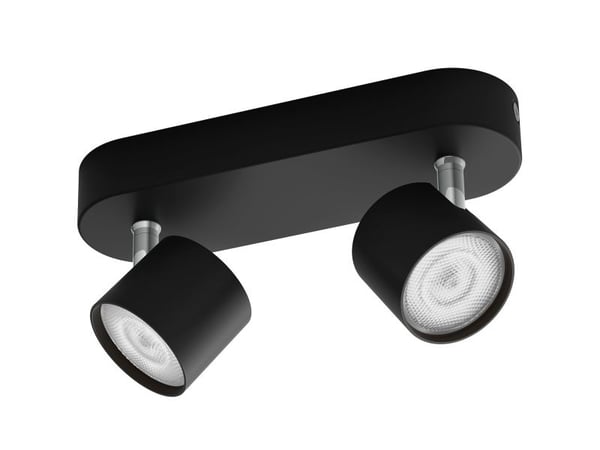 Philips Star-spotlys til tak/vegg, 2 stk., Overflateegnet, LED, 2700 K, 1000 lm, 220-240 V, Svart