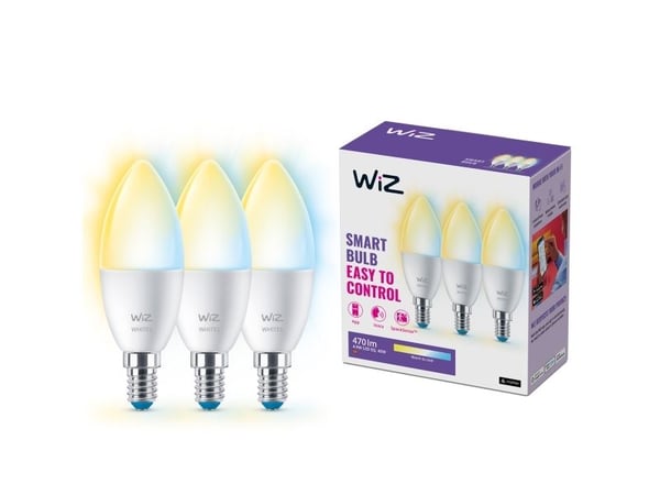 WiZ Crown lys 40W C37 E14 x3, Smart pære, Hvit, E14, Varm hvit, 2700 K, 2700 K