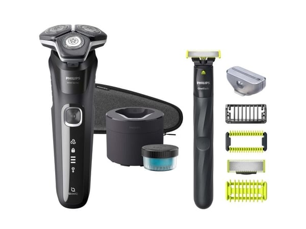 Philips SHAVER Series 5000 S5898/79 Sähköparranajokone märkä- ja kuiva-ajoon, Parranajokone kääntyvällä päällä, Kromi, SteelPrecision blades, LED, ...