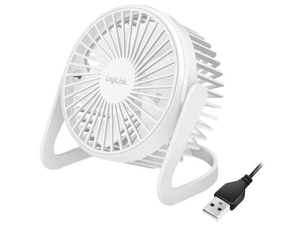 LogiLink - Kjølevifte - bordtopp - 12.7 cm - USB - hvit