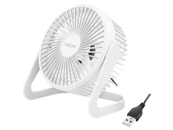 LogiLink - Kjølevifte - bordtopp - 12.7 cm - USB - hvit