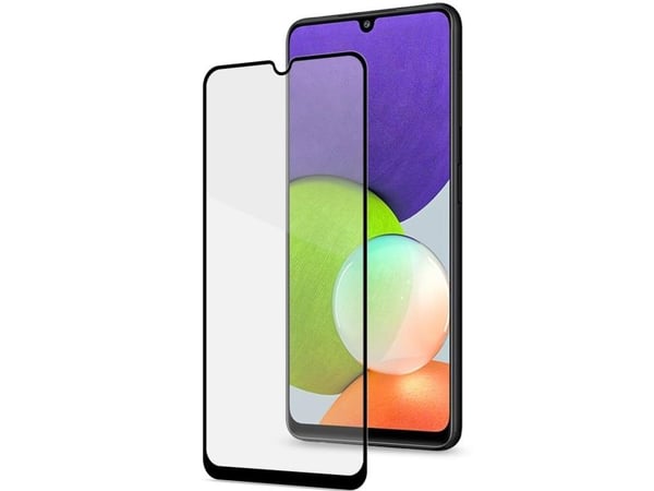Celly - Skjermbeskyttelse for mobiltelefon - glass - rammefarge svart - for Samsung Galaxy A22