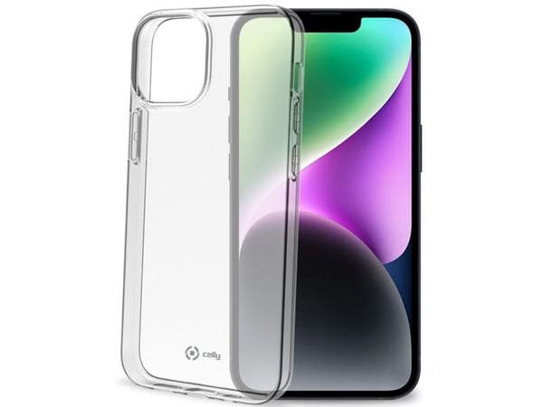 Celly Gelskin - Baksidedeksel for mobiltelefon - bløt gummi, termoplast-polyuretan (TPU) - gjennomsiktig - for Apple iPhone 14