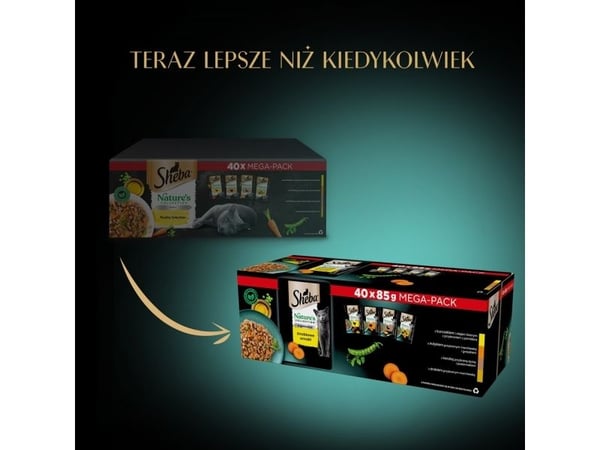 SHEBA Nature's Collection Poultry Flavors i gele - våt kattemat - 40 x 85 g