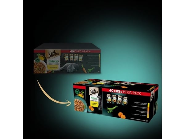 SHEBA Nature's Collection Poultry Flavors i gele - våt kattemat - 40 x 85 g