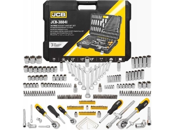 JCB Rinkinys-avaimet 216el. 1/2" 3/8" 1/4"