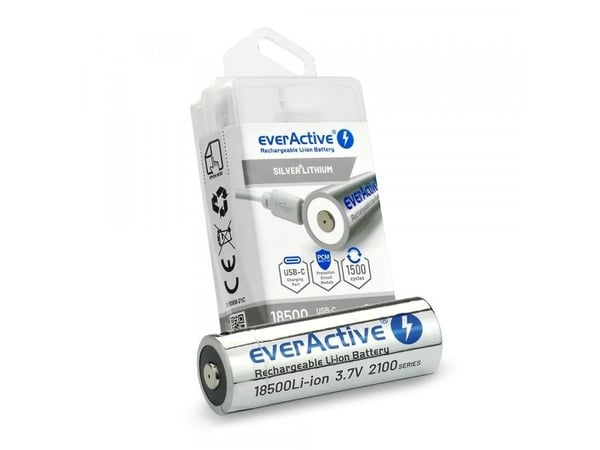 EverActive 18500-batteri 3,7V Li-ion 2100 mAh USB-C