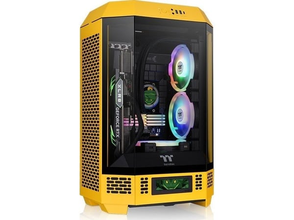Thermaltake The Tower 300 - Mikrotårn - mini ITX / micro ATX - sidepanel med vindu (herdet glass) - ingen strømforsyning - bumblebee - USB/lyd
