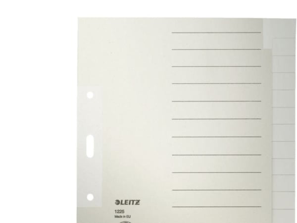 Leitz - Inndeler - 15 deler - for A5 (148 x 210 mm) - med fliker - grå