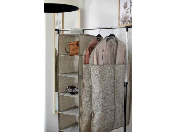 WENKO 64512100, Myk klesoppbevaringsbag, Taupe / brun, Fleece, Glidelås, 60 cm, 100 cm