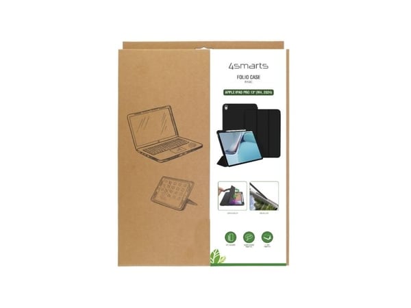 4smarts - Lommebok for nettbrett - termoplast-polyuretan (TPU), polyuretanlær - svart - for Apple 13-inch iPad Pro (M4)