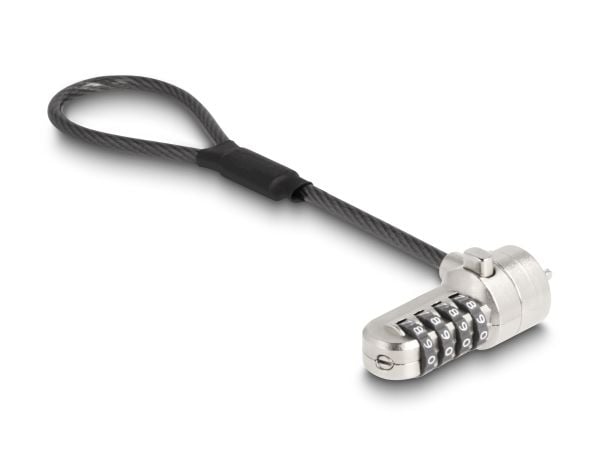 Navilock - Lås för säkerhetskabel - med siffror kombinationslås, 3 x 7 mm - silver - 15.2 cm