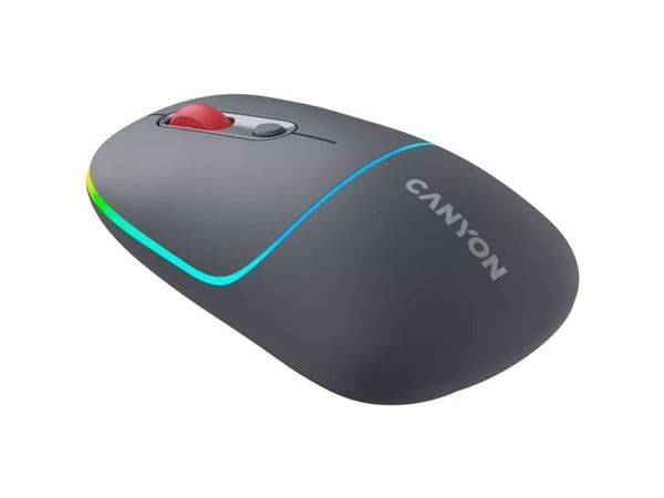 Canyon MW-22, Ambidekstriøs, Optisk, RF trådløs + Bluetooth, 1600 DPI, Grå