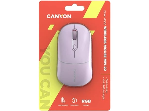 Canyon MW-22, Ambidekstriøs, Optisk, RF trådløs + Bluetooth, 1600 DPI, Perle