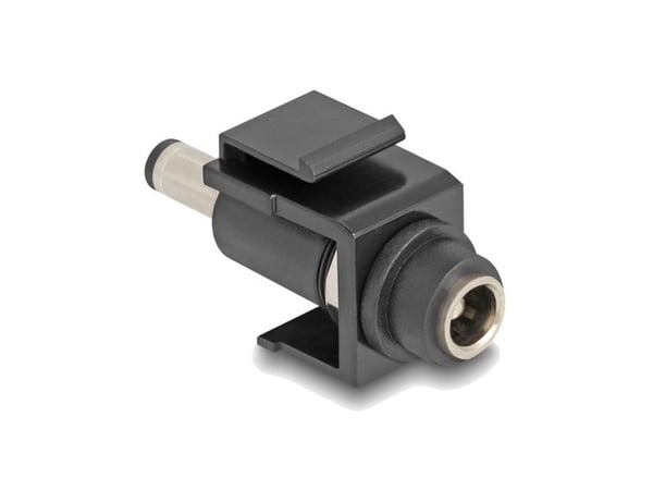 Delock - Strømadapter - 5,5 x 2,1 mm DC-jakk (hunn) til 5,5 x 2,5 mm DC-jakk (hann) - Keystone-jakk - svart