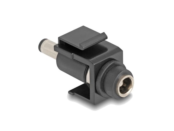 Delock Keystone-moduuli DC 5,5 x 2,5 mm naaras DC 5,5 x 2,1 mm uros musta