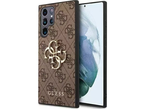 Guess Guess-deksel GUHCS23L4GMGBR til Samsung Galaxy S23 Ultra S918 brun/brun hardcase 4G Big Metal-logo