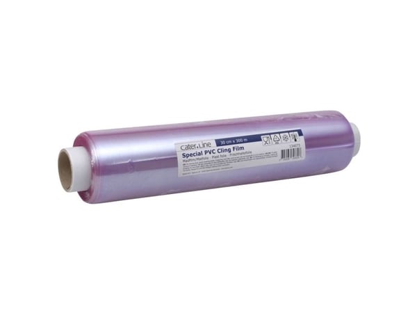 Matfilm, ABENA Cater-Line, 300m x 29cm, lilla, PVC, varmebestandig, uperforert - (4 ruller)