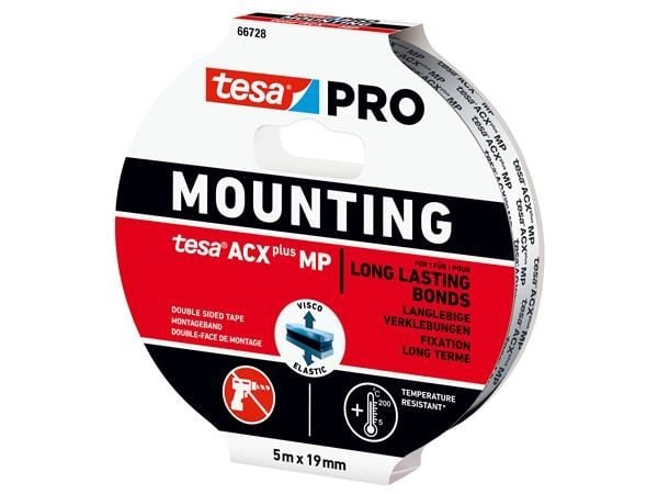 Tesa PRO Mountingtape klar 66728 AVX+ 5mx19mm Tesa PRO kiinnitysnauha klar 66728 AVX+ 5mx19mm