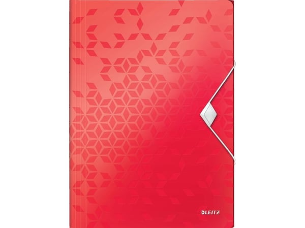 Leitz WOW - 3-fliksmappe - for A4 (210 x 297 mm) - kapasitet: 150 ark - rød