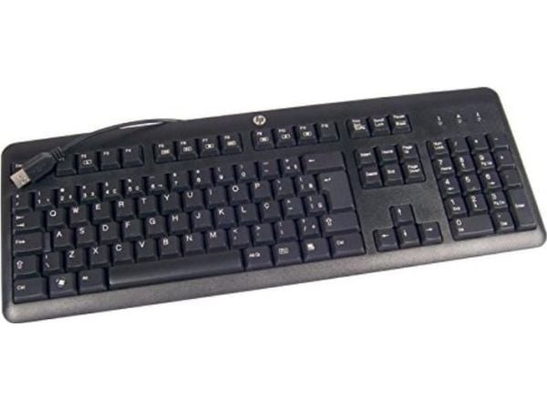 HP 672647-073, Full størrelse (100 og), Koblet med ledninger (ikke trådløs), USB, Membrannøkkelbryter, Sort