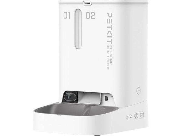 PETKIT | Fôrautomat med kamera | P591 YumShare Dual-hopper | Kapasitet 2+3 L | Hvit