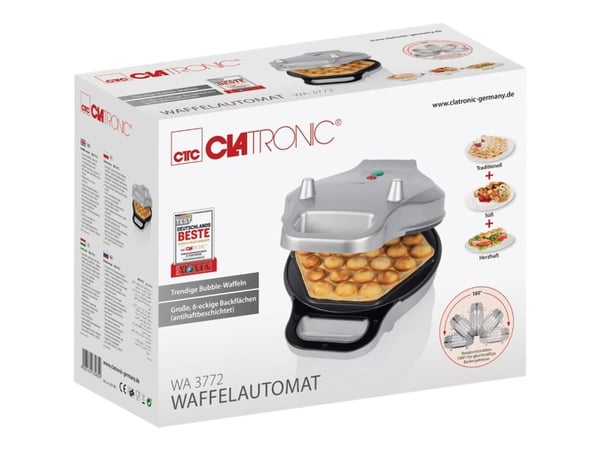 Clatronic WA 3772 - Bubble waffle maker - 700 W - sølv