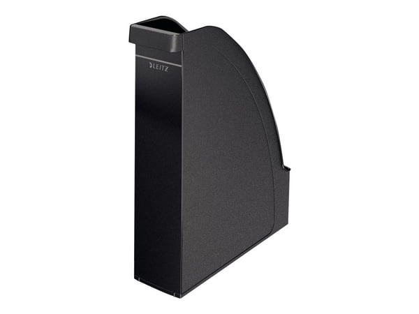 LEITZ-lehtikansio Plus, DIN A4, polystyreeni, musta Tilavuus: 70 mm, upotettu kahva, korkea etuosa (2476-00-95)