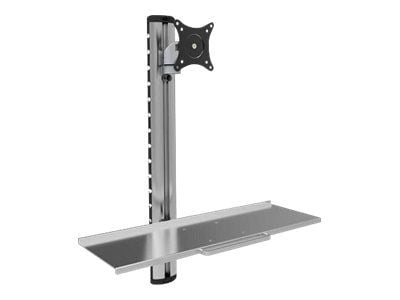 TECHly ICA-PLW 01 - Monteringssett (veggmontering, VESA-adapter, tastatur/mus-hylle) - for skjerm / tastatur - aluminium, stål - sølv - skjermstørr...