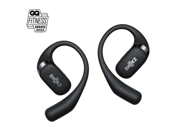 Shokz OpenFit - True wireless-hodetelefoner med mikrofon - åpent øre - over-øret-montering - Bluetooth - svart