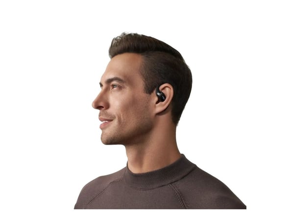 Shokz OpenFit - True wireless-hodetelefoner med mikrofon - åpent øre - over-øret-montering - Bluetooth - svart