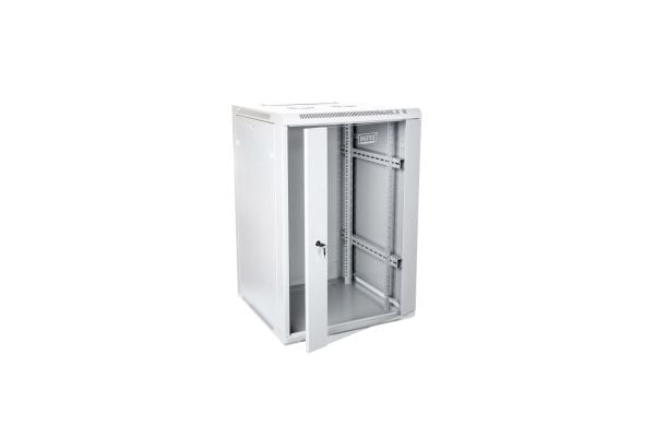 Digitus DN-W19 21U/600, Veggmonterbar hylle, 21U, 60 kg, Nøkkellås, Lysegrå